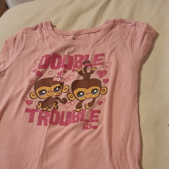 Pink Kids Shirt with Monkey Print - Picture 1 of 3